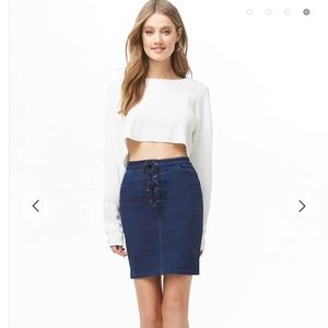 dark blue jean skirts